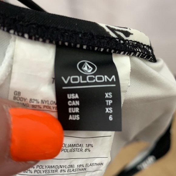 Volcom Black Zebra Palm Tree Bikini Top XS SW2069 - Picture 5 of 6